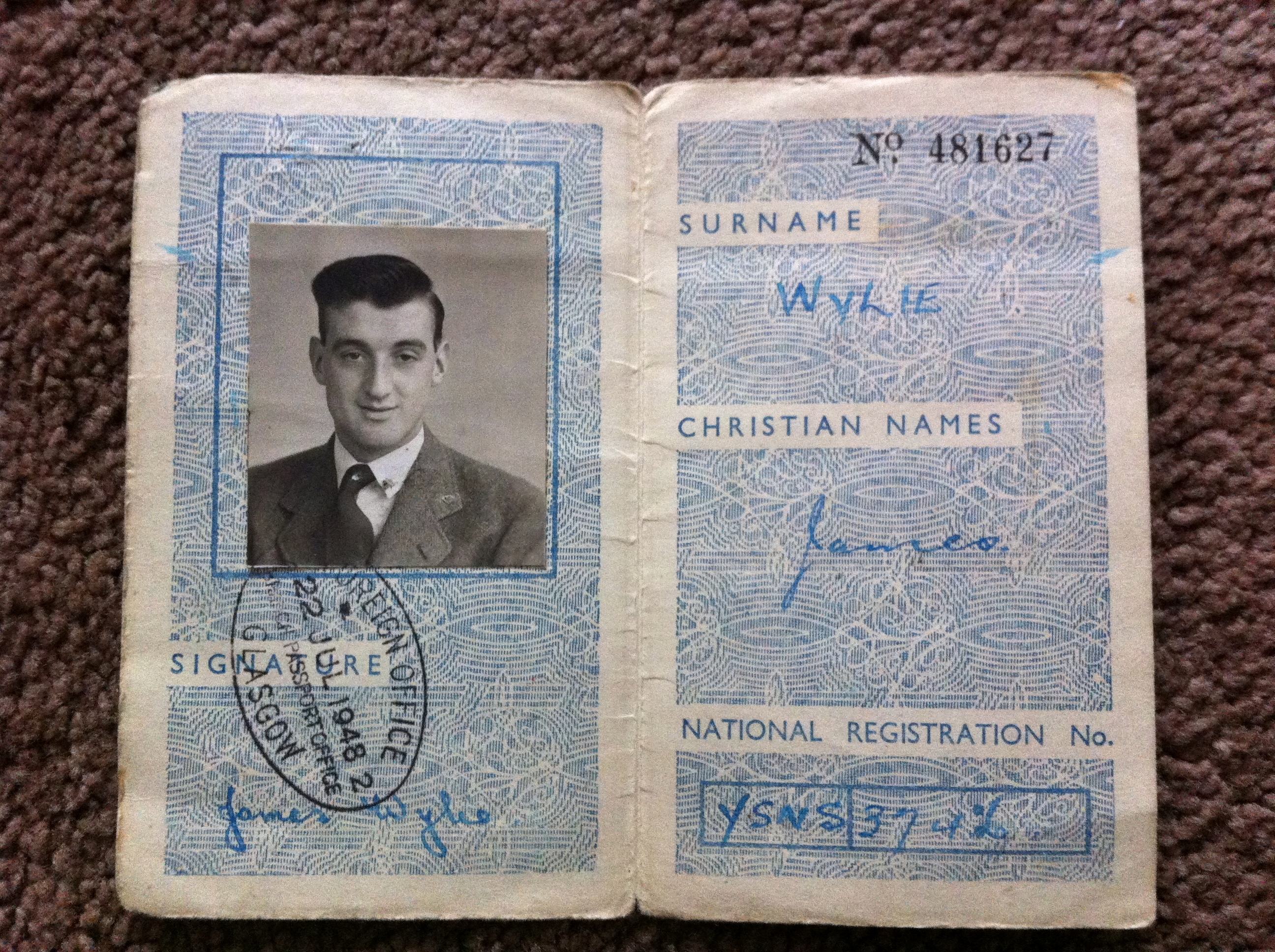 Jim Wylie, ID card 1948.jpeg